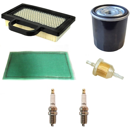 Aic Replacement Parts Tune Up Maintenance Kit Fits John Deere LA118 LA130 L120 Fits Briggs V Twin Eng. AM101207-FILTERSKIT